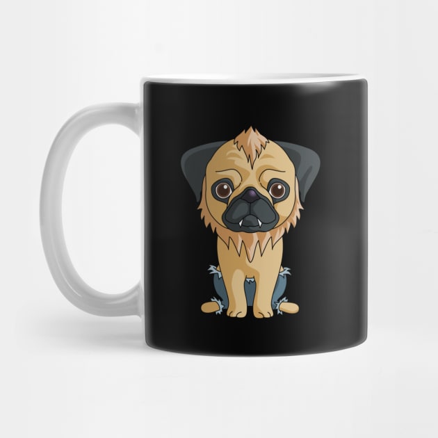 Cute Pug Werewolf Funny Werewolf Halloween Gift for Dog Lovers by Blink_Imprints10